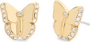 COACH Pavé Butterfly Stud Earrings