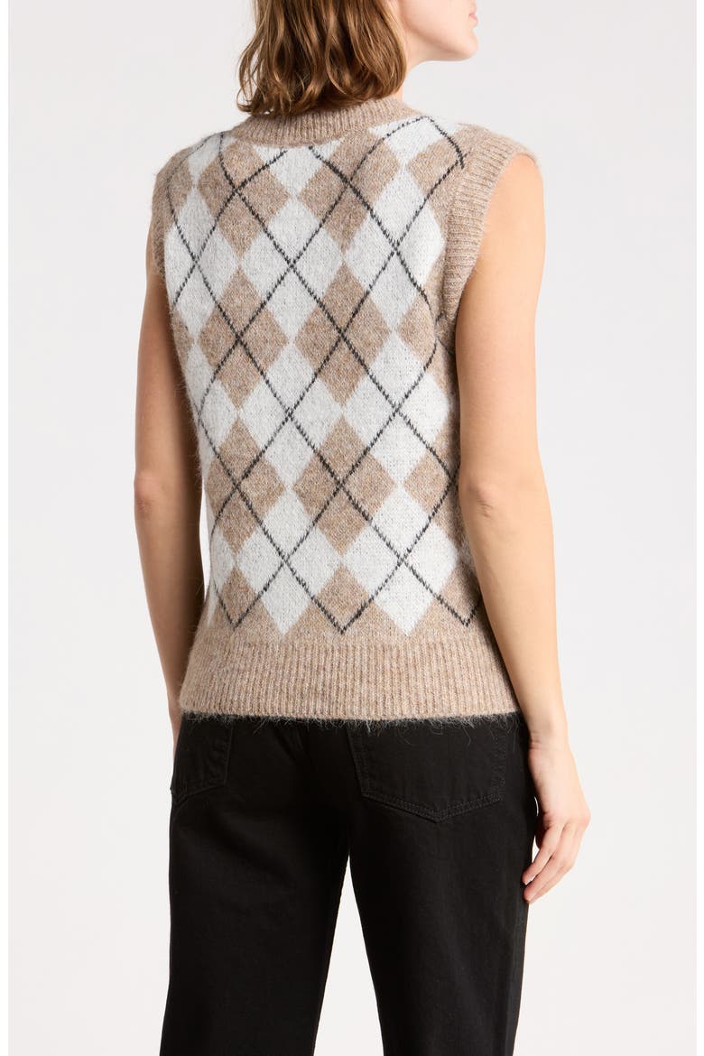 V-Neck Argyle Vest, Alternate, color, CAMEL COMBO