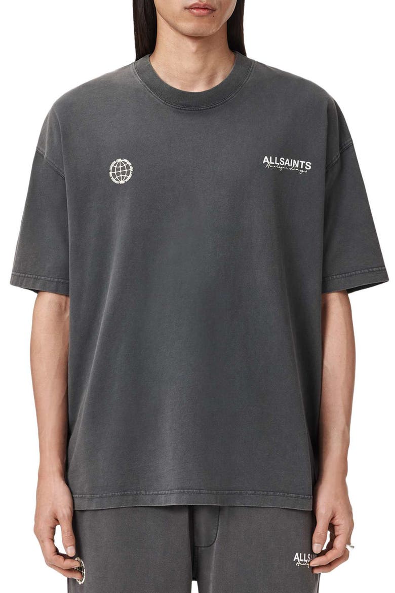Emblem Cotton Graphic T-Shirt, Main, color, WASHED BLACK