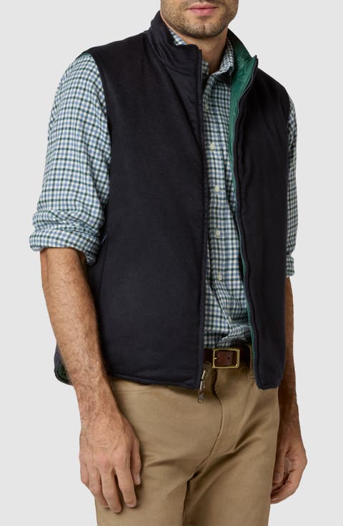 Cashpad Reversible Cashmere Flannel & Nylon Vest