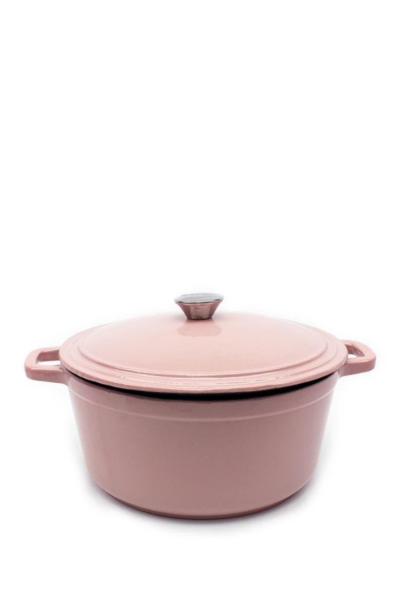 Pink 7 Quart Cast Iron Stockpot, Main, color, PINK