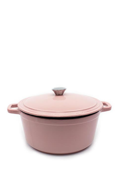 Pink 7 Quart Cast Iron Stockpot