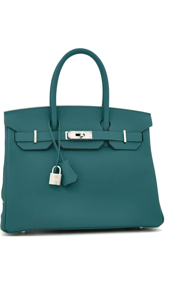 Pre-Owned Hermes Birkin Handbag Green Epsom with Palladium Hardware 30, Alternate, color,