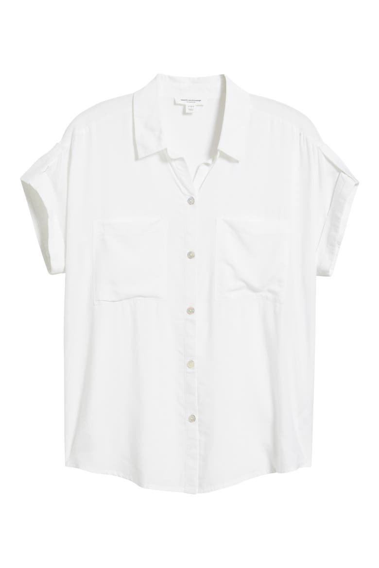 Delta Short Sleeve Button-Up Shirt, Alternate, color, WHITE