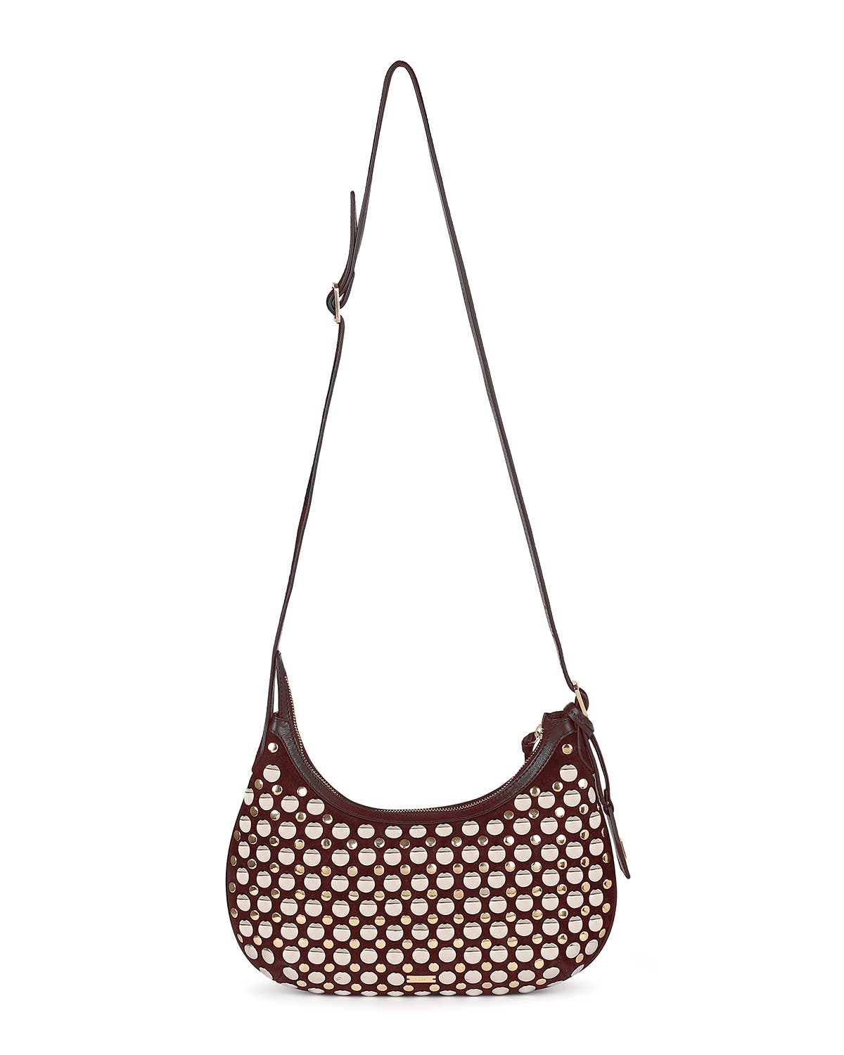 Alva Studded Hobo Crossbody, Alternate, color, CHOCOLATE