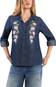 Billy T Rose Embroidered Denim Shirt