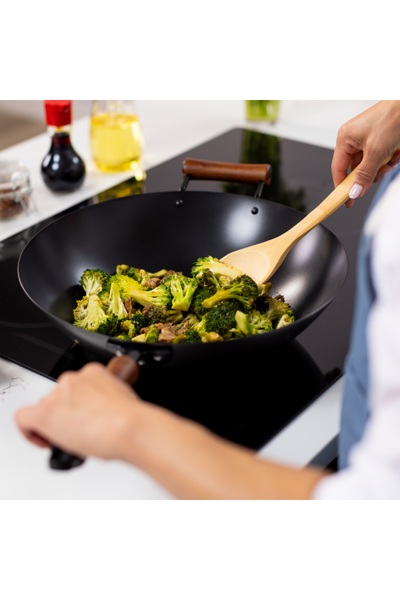 Carbon Steel Ceramic Nonstick Wok, 14-Inch, Alternate, color, Black