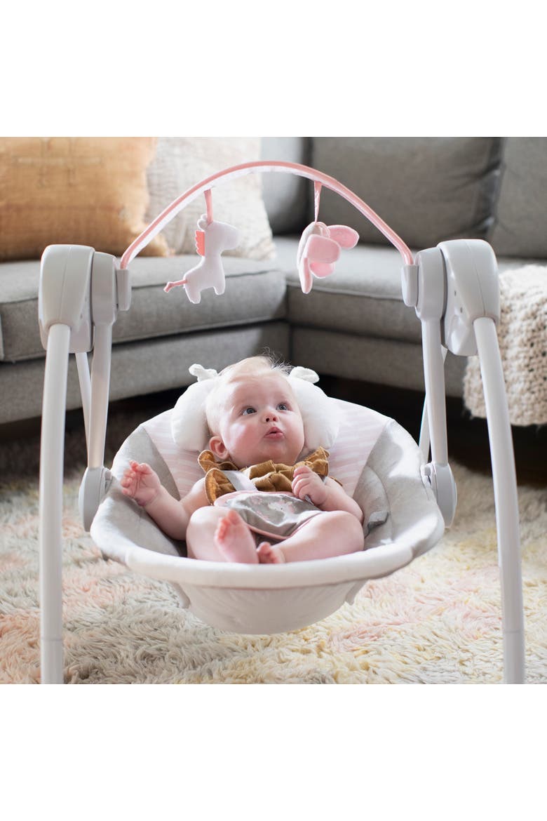 Comfort 2 Go Compact Portable Baby Swing, Alternate, color, Pink