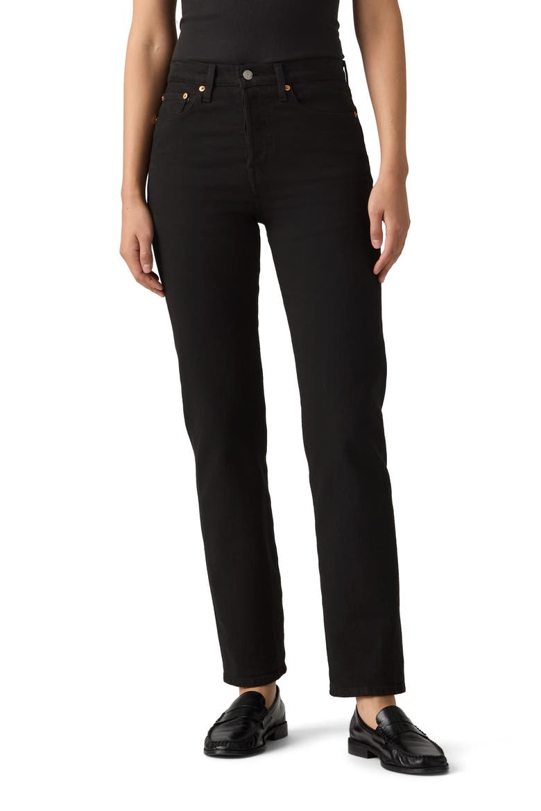 Levi's® Wedgie High Waist Straight Jeans, Main, color, BLACK SPROUT