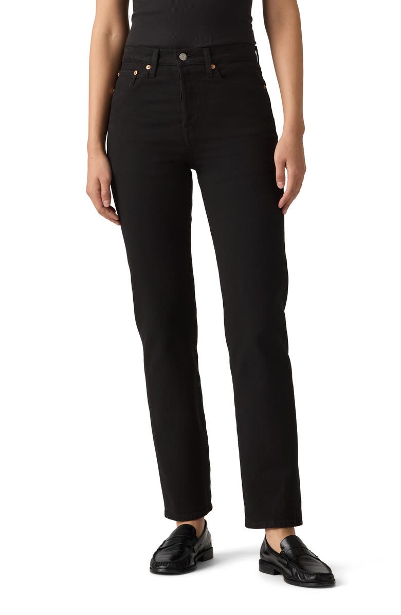 Levi's <sup>®</sup> Wedgie High Waist Straight Jeans, Main, color, Black Sprout