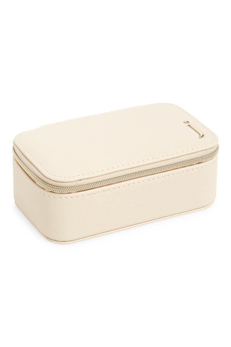 Initial Rectangular Jewelry Box, Main, color, J- CREAM- GOLD