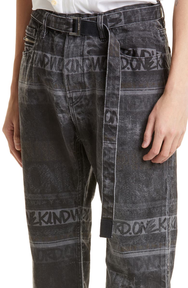 Sacai x Eric Haze Belted Jeans, Alternate, color,
