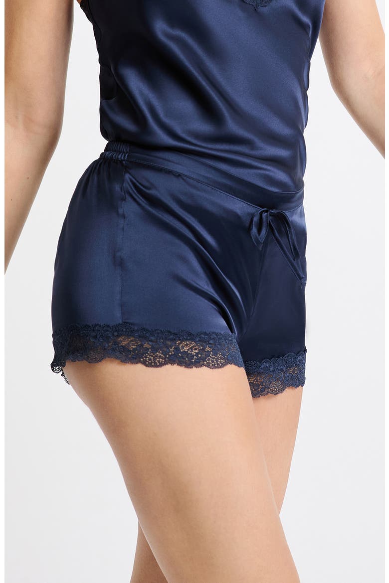 Milky Silk Pajama Shorts, Alternate, color, EARTHENWARE