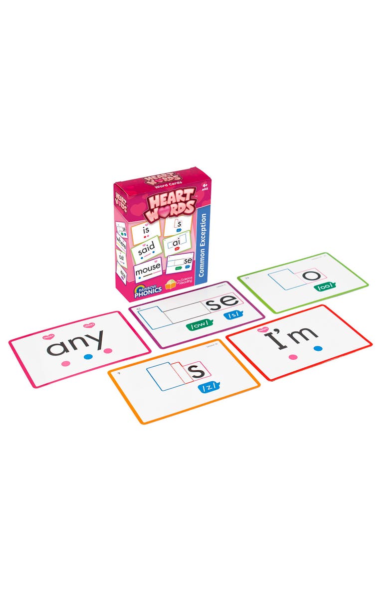 Junior Learning Rainbow Phonics Heart Word Flash Cards, Alternate, color, Multicolored