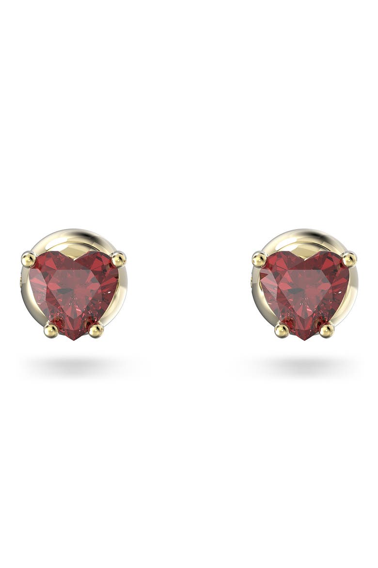 Chroma Heart Stud Earrings, Main, color, RED