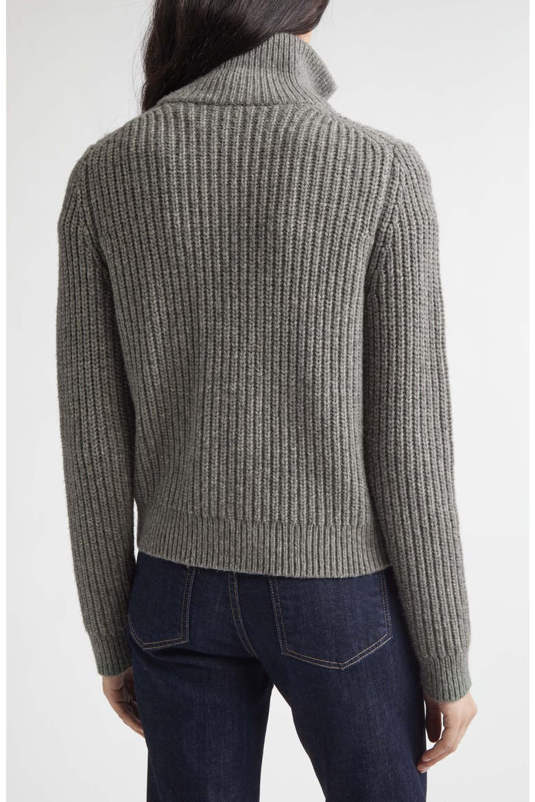 Arlen Ribbed Zip Cardigan, Alternate, color, MEDIUM GREY MELANGE