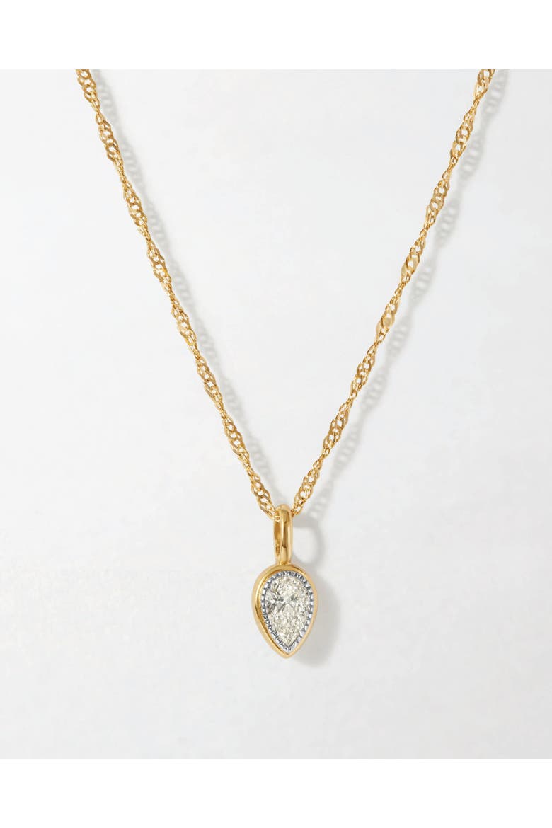 Pear Cut Diamond Necklace, Main, color, Pearl