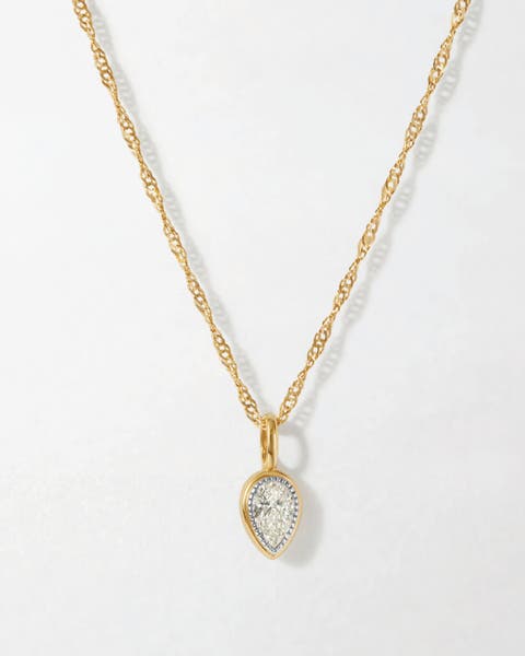 Pear Cut Diamond Necklace