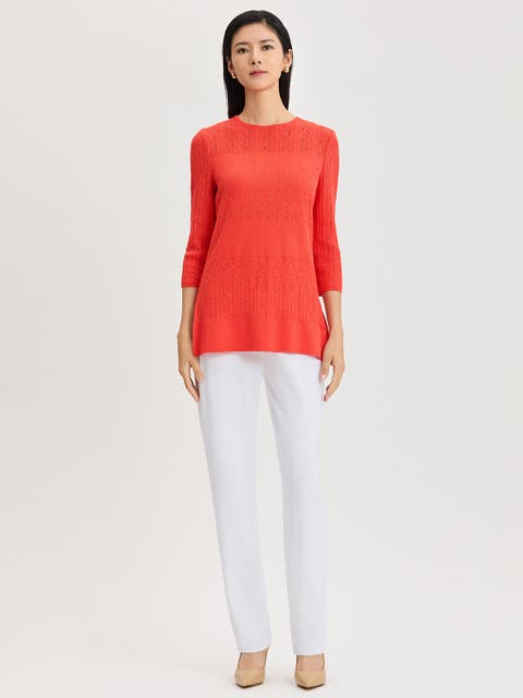 Classic Lined Pointelle Soft Knit Tunic