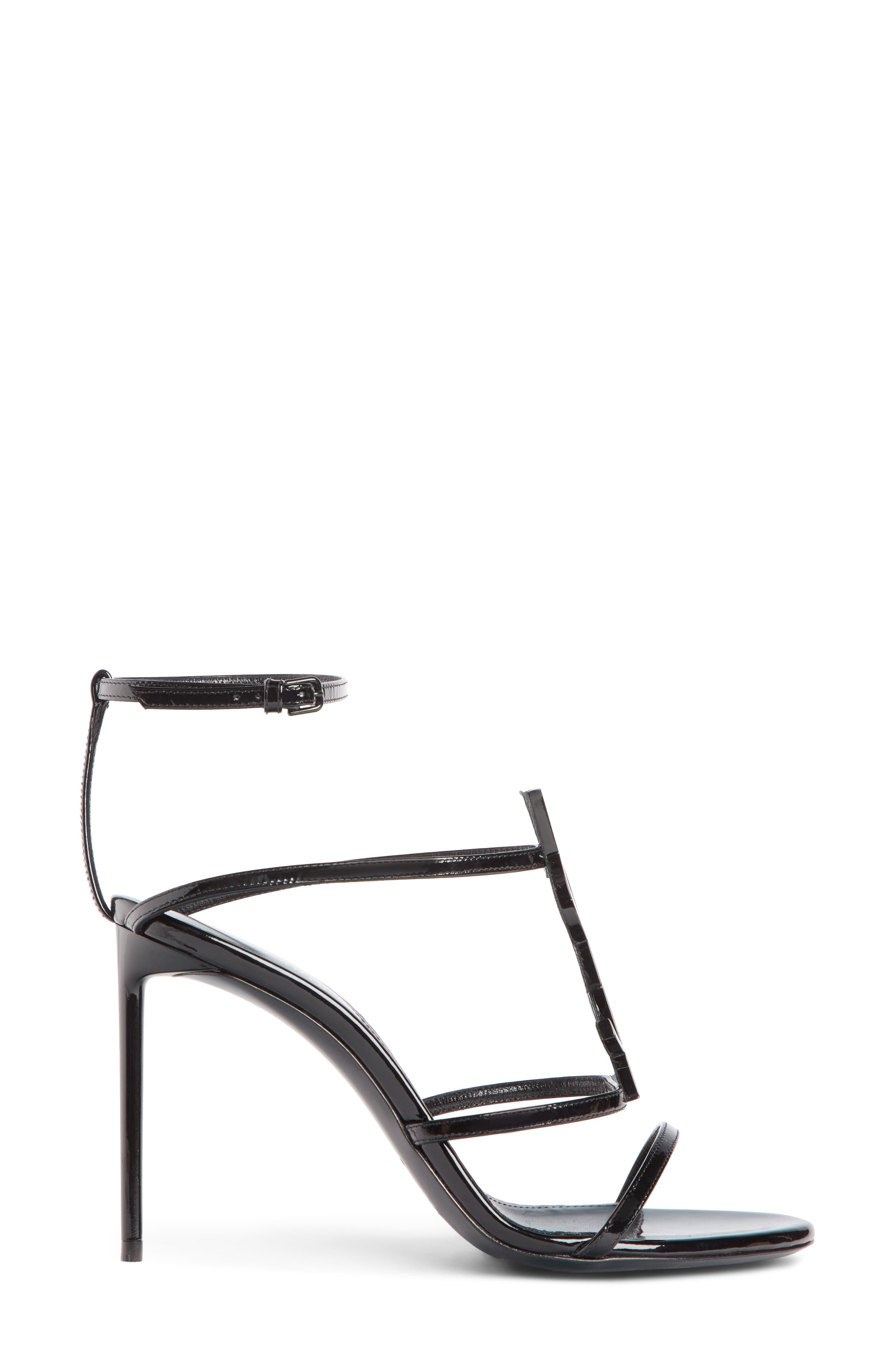 Saint Laurent Cassandra YSL Logo Sandal, Alternate, color, 