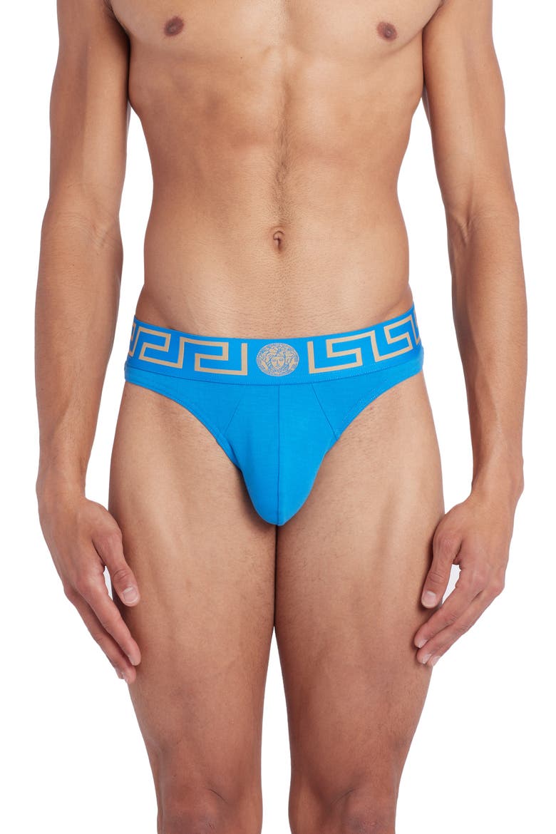 First Line Logo Stretch Cotton Thong, Main, color, TEAL