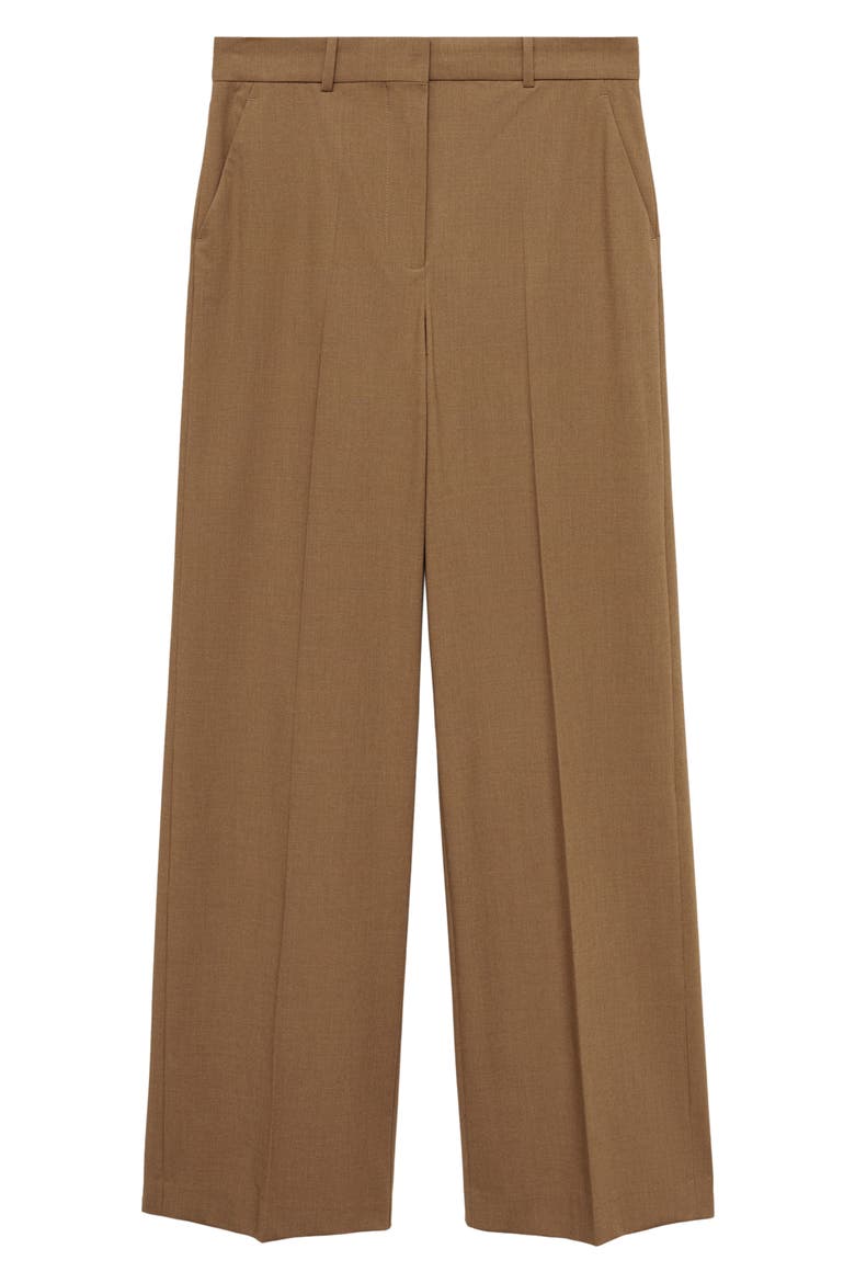 Pleat Front Wide Leg Suit Pants, Alternate, color, MEDIUM BROWN
