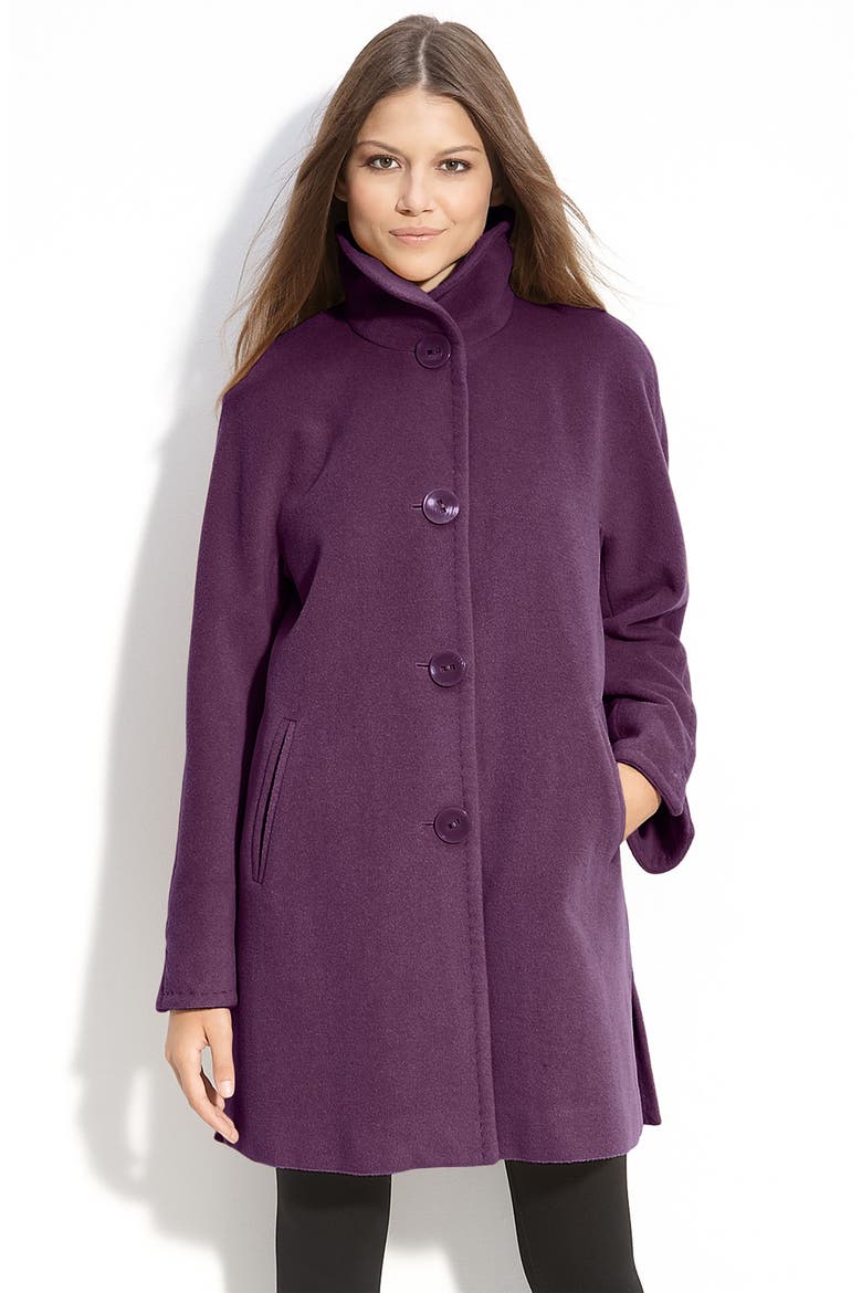 A-Line Wool Blend Coat (Nordstrom Exclusive), Main, color, PLUM