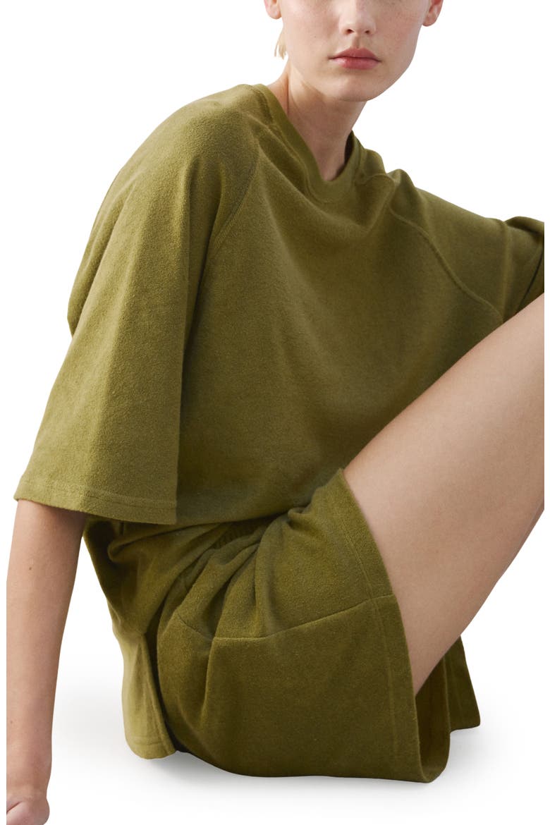 Cotton Blend Terry Pajama Top, Alternate, color, KHAKI GREEN