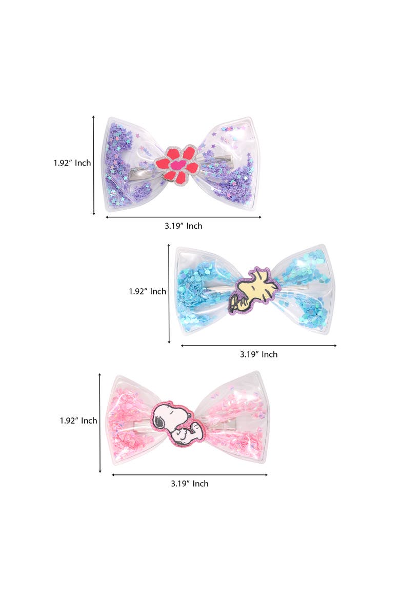 Snoopy Woodstock Shaker Hair Bows 3-Piece Set, Peanuts Gifts, Alternate, color, Multicolored