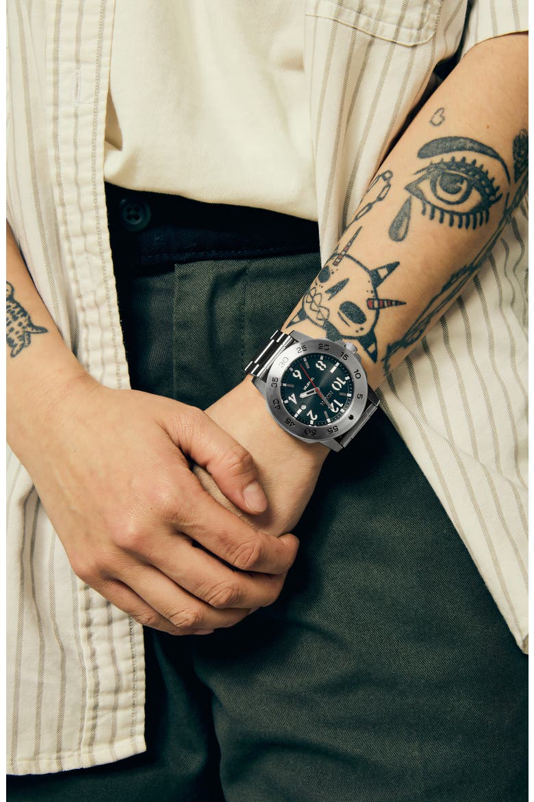 Smyth 44 Bracelet Watch, 44mm, Alternate, color, SILVER / BLACK