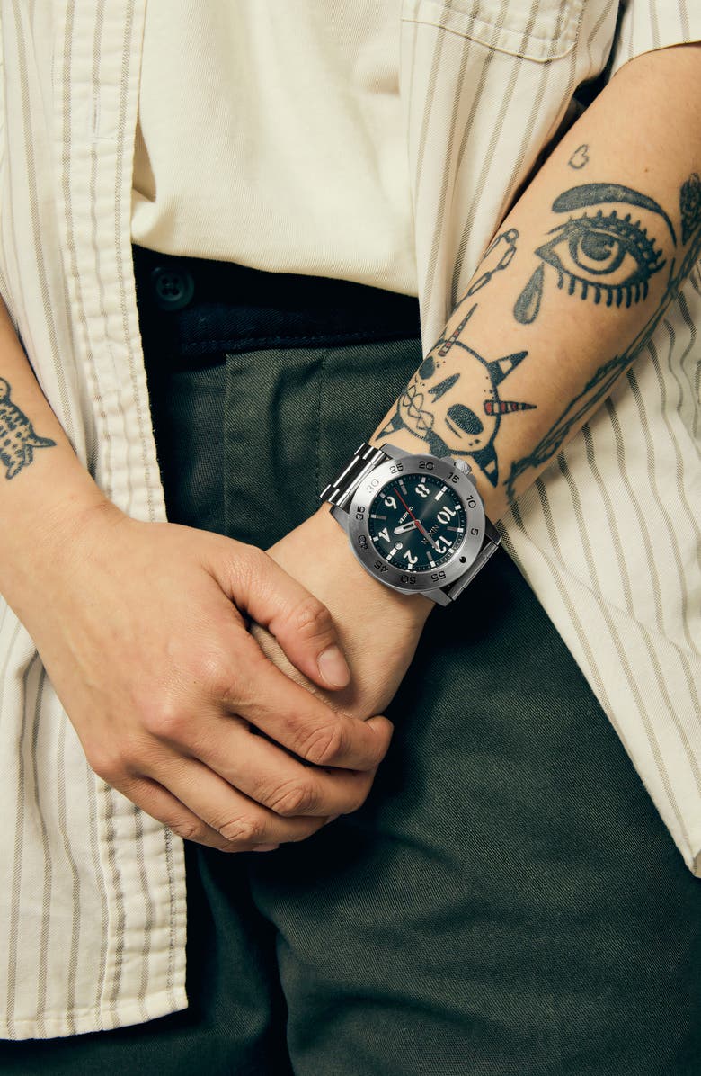 Nixon Smyth 44 Bracelet Watch, 44mm, Alternate, color, Silver / Black