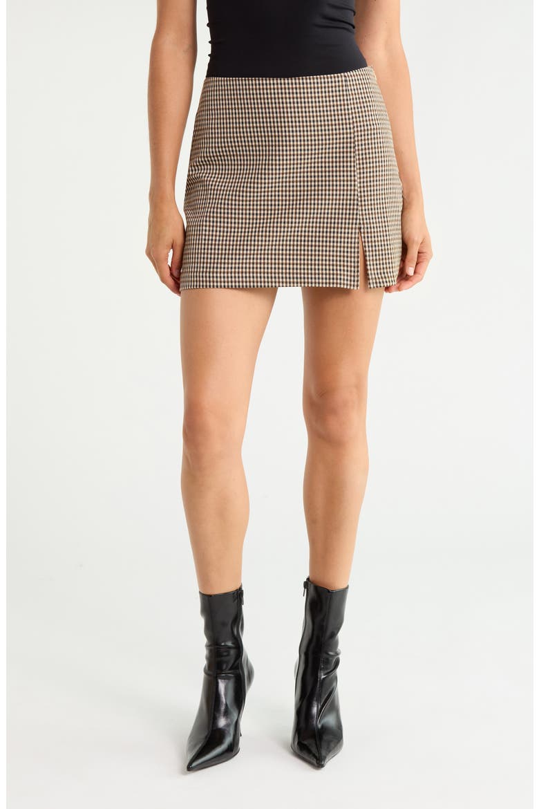 Plaid Miniskort, Main, color, BROWN PLAID