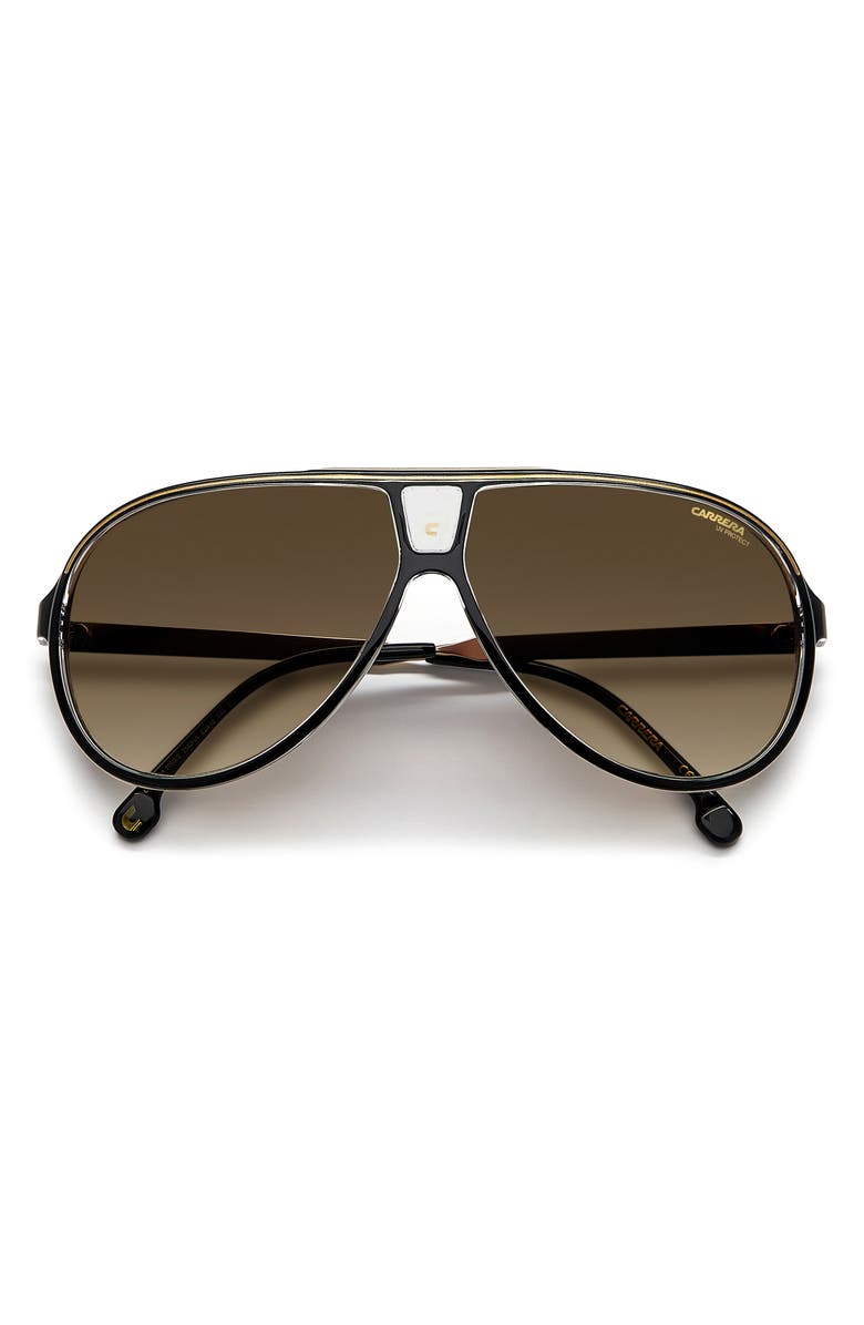 Carrera Eyewear 63mm Polarized Aviator Sunglasses, Alternate, color, Oxford