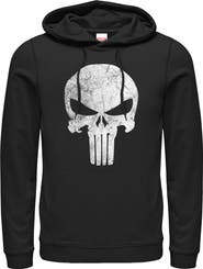 Marvel Men's Marvel Punisher Retro Skull Symbol Pull Over Hoodie