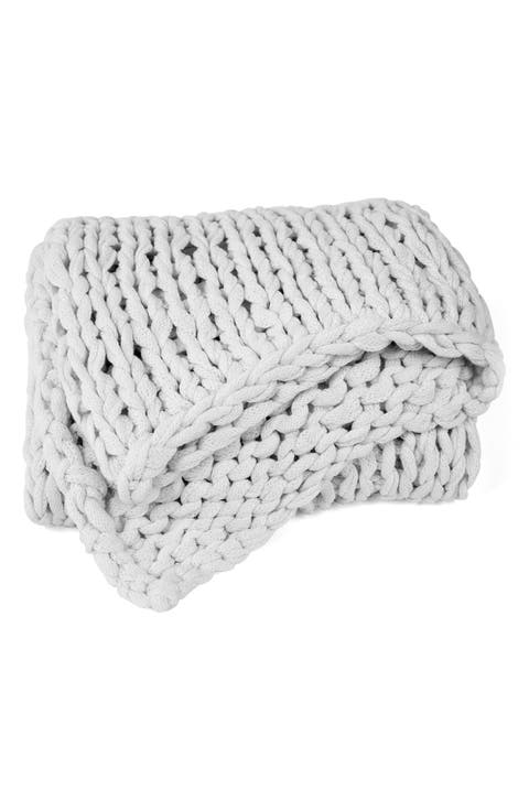 HOME SPUN Chunky Knit Throw Blanket