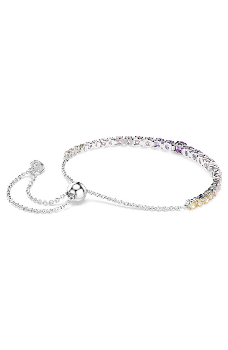 Swarovski Matrix Crystal Slider Bracelet, Alternate, color, Silver/ Multi