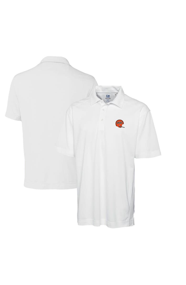 Cutter & Buck Men's Cutter & Buck White Cincinnati Bengals Throwback Logo DryTec Genre Textured Solid Polo, Main, color, 