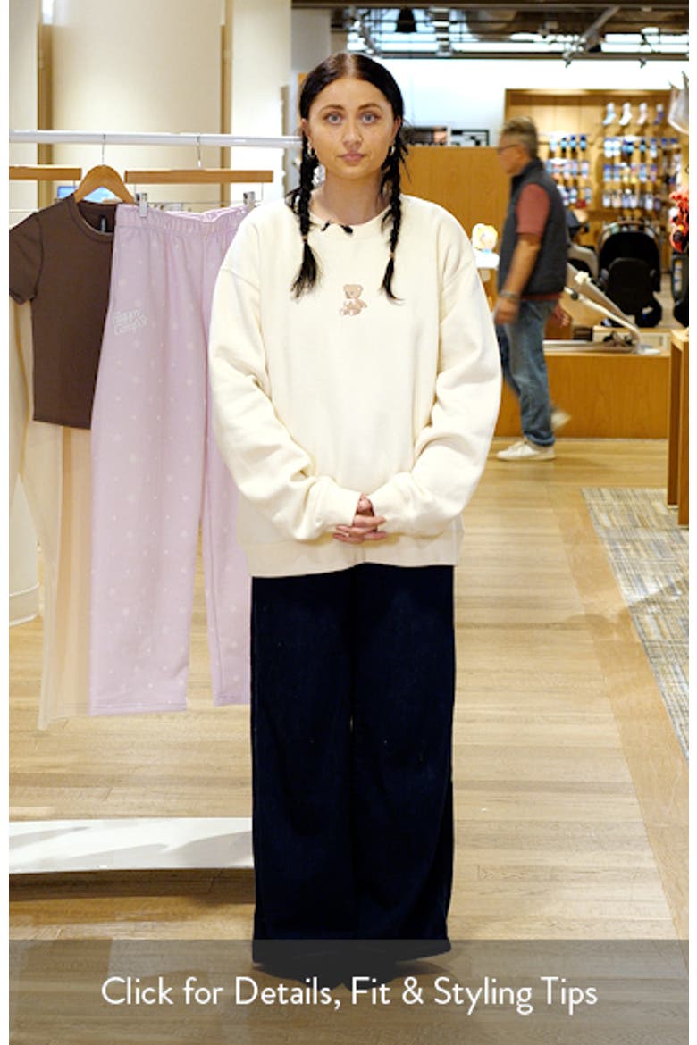 Camp3y Teddy Bear Embroidered Graphic Sweatshirt video