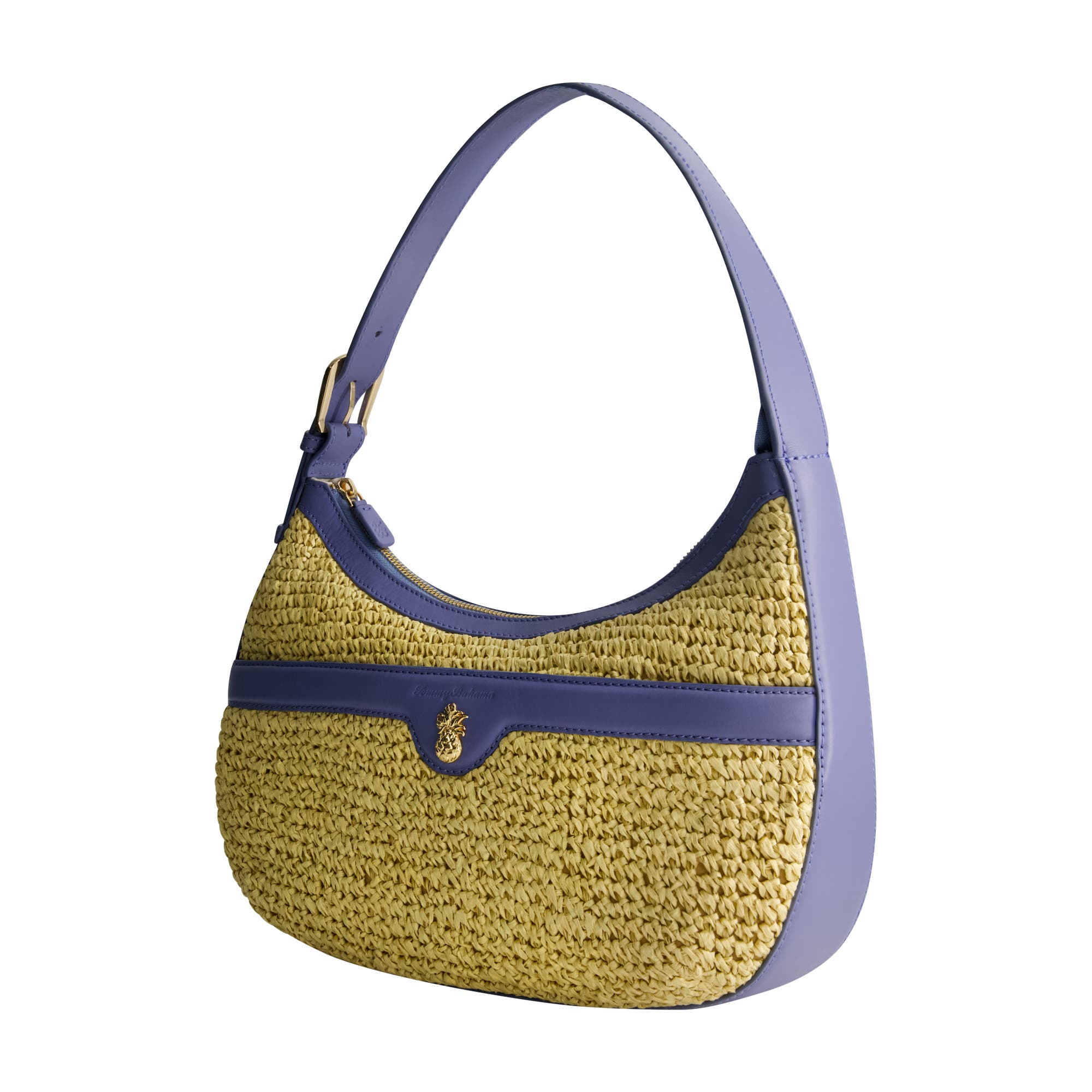 Tommy Bahama Soft Straw Zip-Top Hobo, Alternate, color, Blue