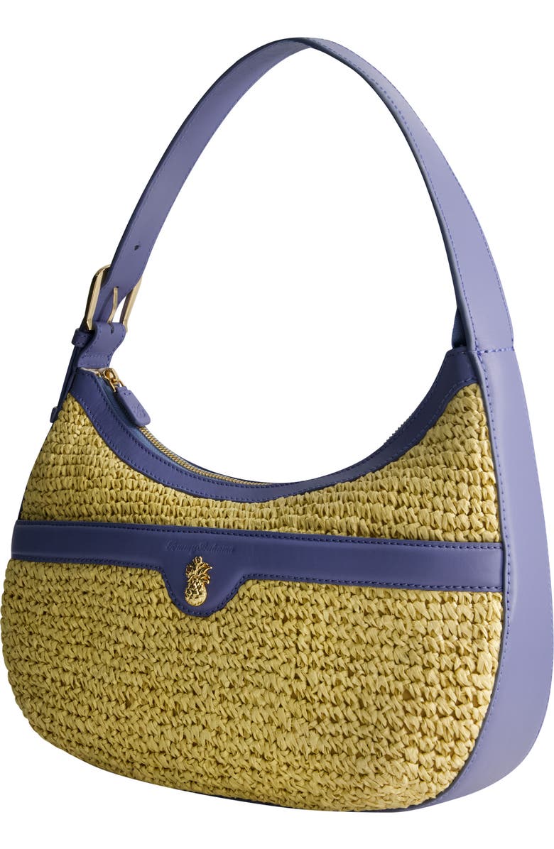Tommy Bahama Soft Straw Zip-Top Hobo, Alternate, color, Blue