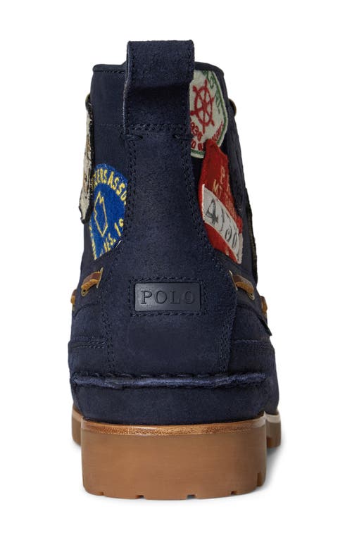 Polo Ralph Lauren Ranger Patch Work Boot In Blue