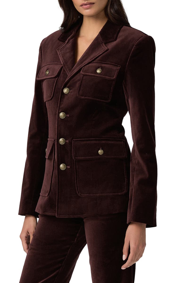 PAIGE Reign Velveteen Blazer, Main, color, Aubergine