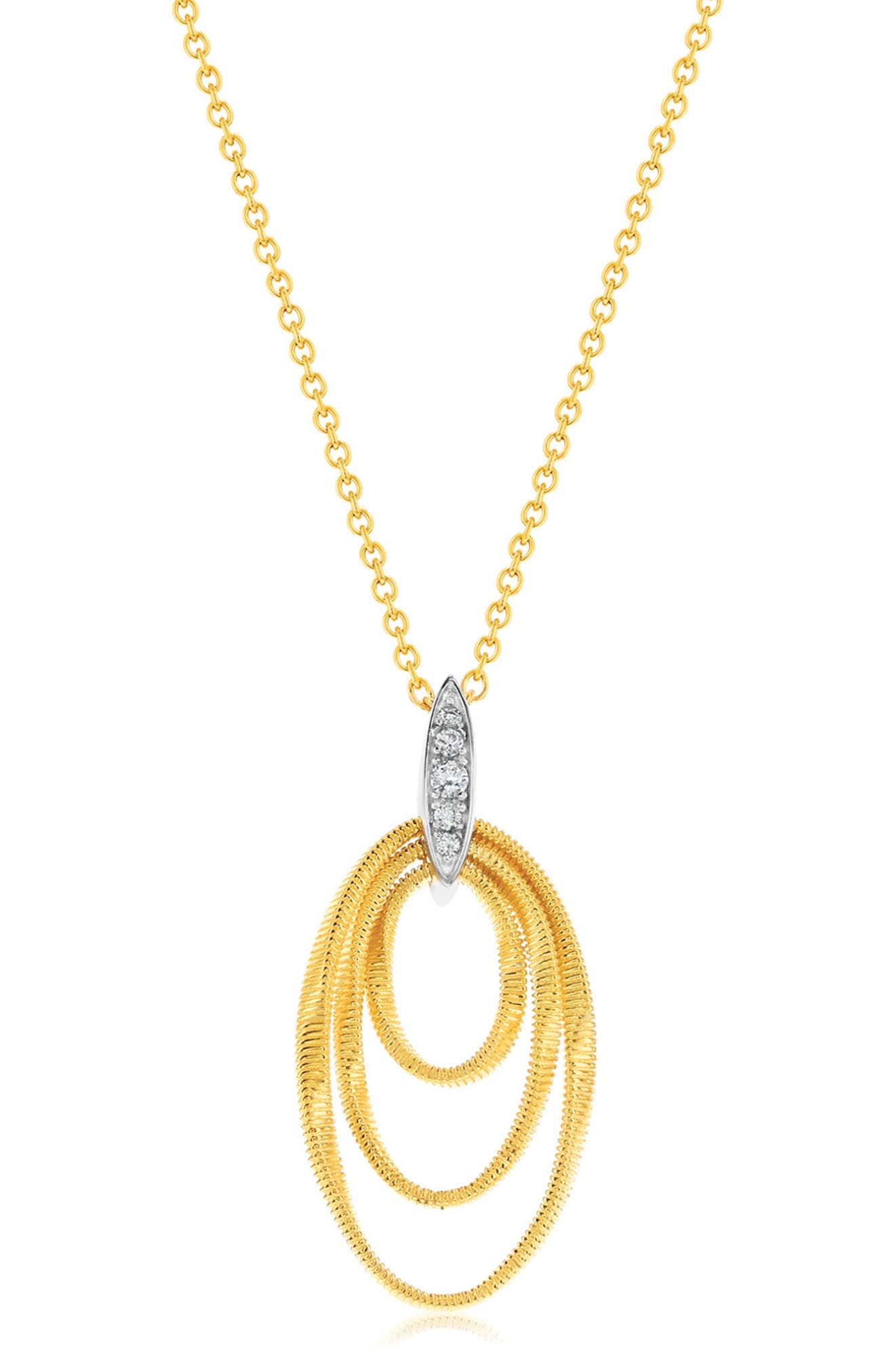 SUZY LEVIAN Golden Helix Coil Triple Open Oval Pendant Necklace