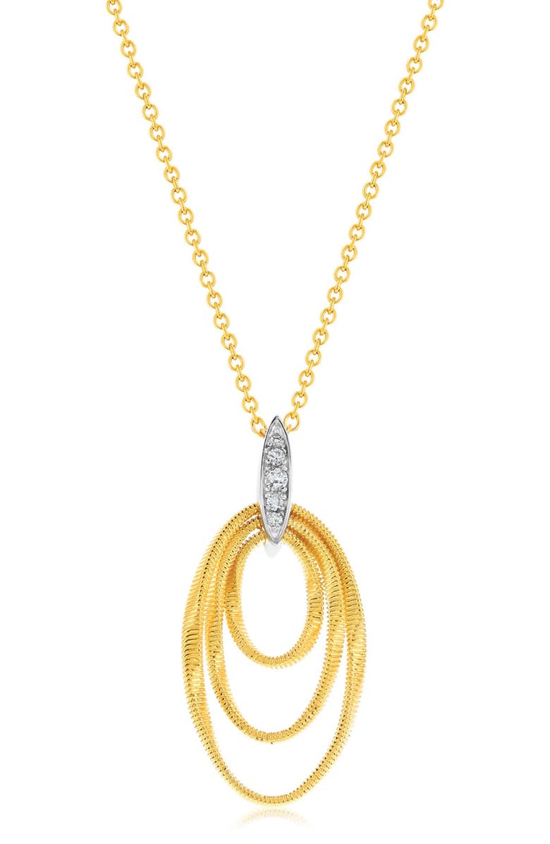 SUZY LEVIAN Golden Helix Coil Triple Open Oval Pendant Necklace, Main, color, Yellow