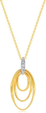 SUZY LEVIAN Golden Helix Coil Triple Open Oval Pendant Necklace