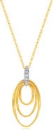 SUZY LEVIAN Golden Helix Coil Triple Open Oval Pendant Necklace