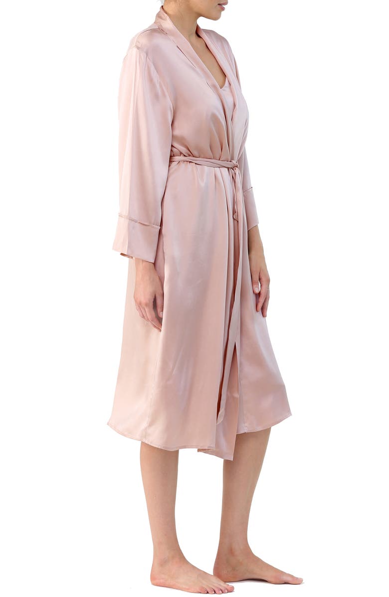 Papinelle Silk Robe, Alternate, color, Papinelle Pink