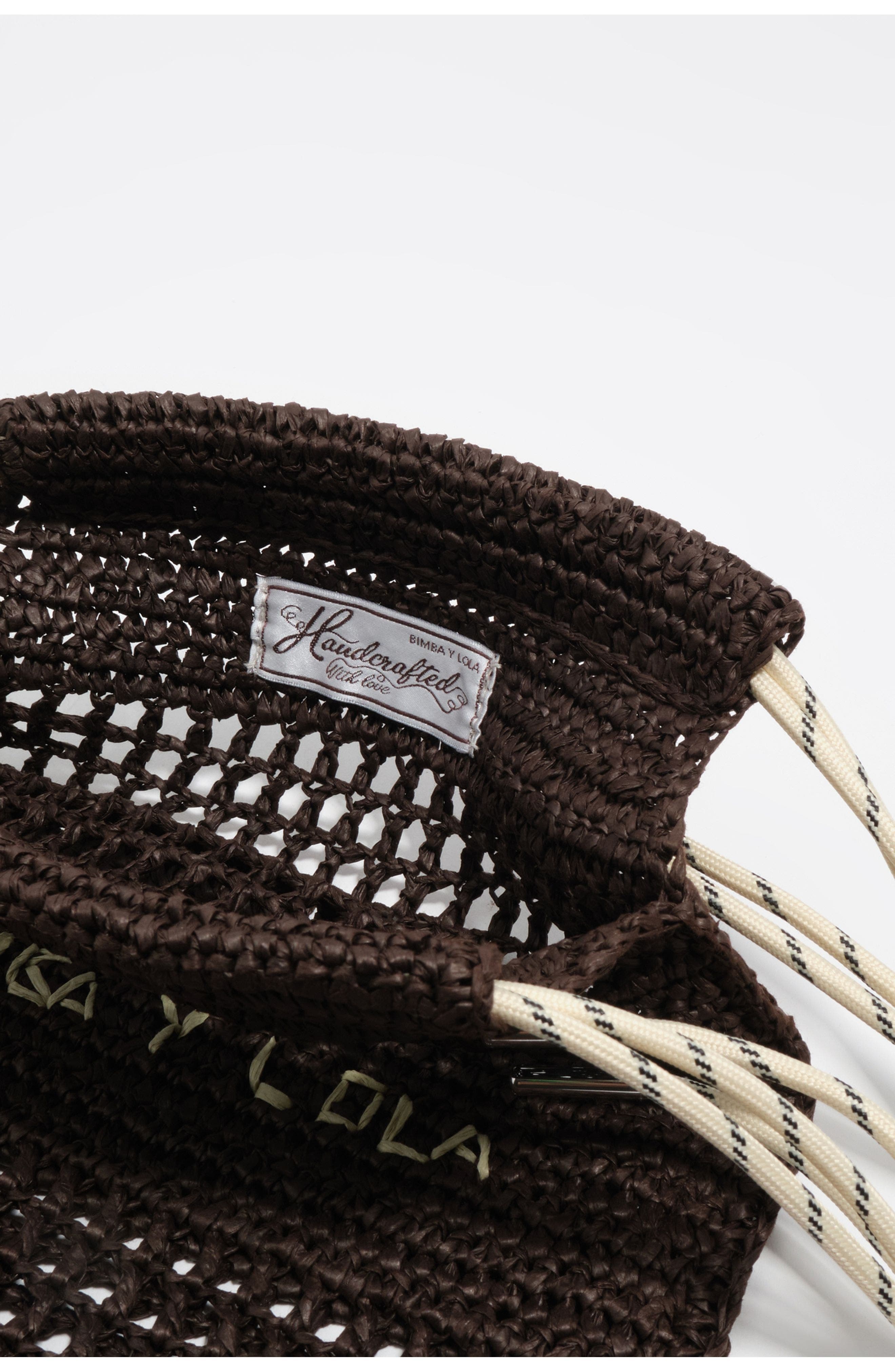 Bimba y Lola Soft Paper Mini Bag, Alternate, color, Chocolate