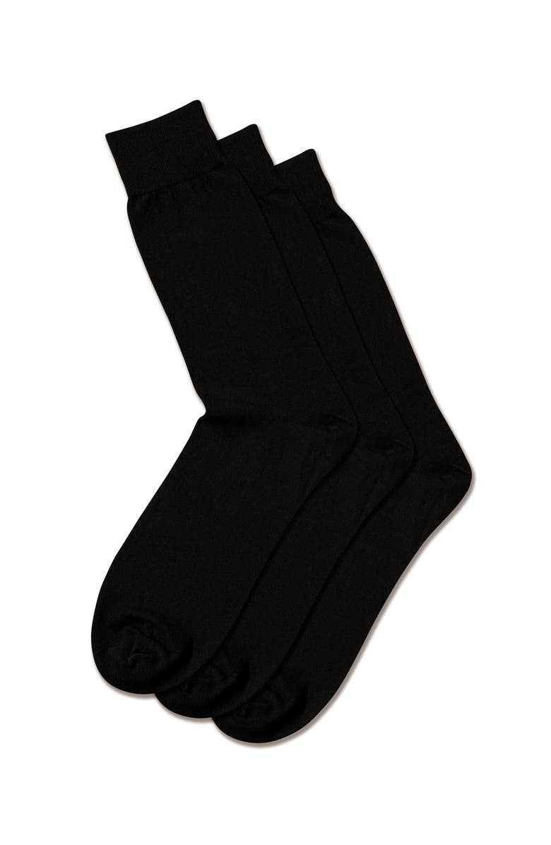Charles Tyrwhitt Cotton Rich 3 Pack Socks, Main, color, Black