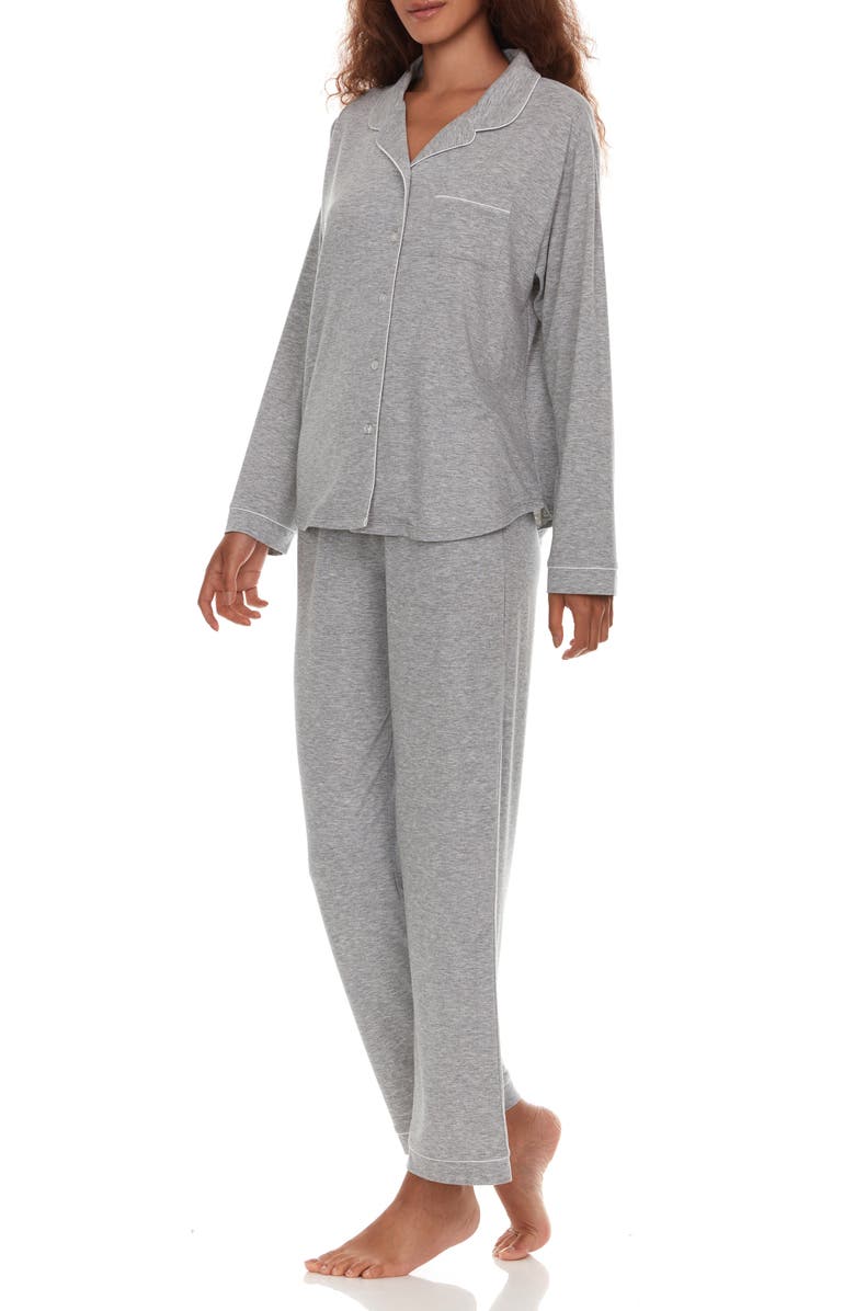 Flora By Flora Nikrooz Annie Long Sleeve & Pants 2-Piece Pajama Set, Alternate, color, H. Grey